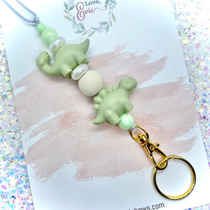 Green Dinosaur Lanyard