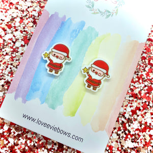 Winking Santa Studs