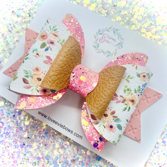 Faith Double Glitter Bow