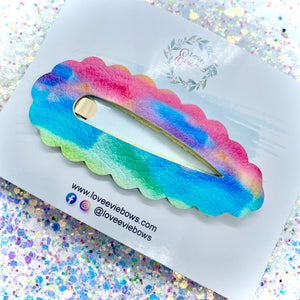 Rainbow Tie Dye Jumbo Snap Clip