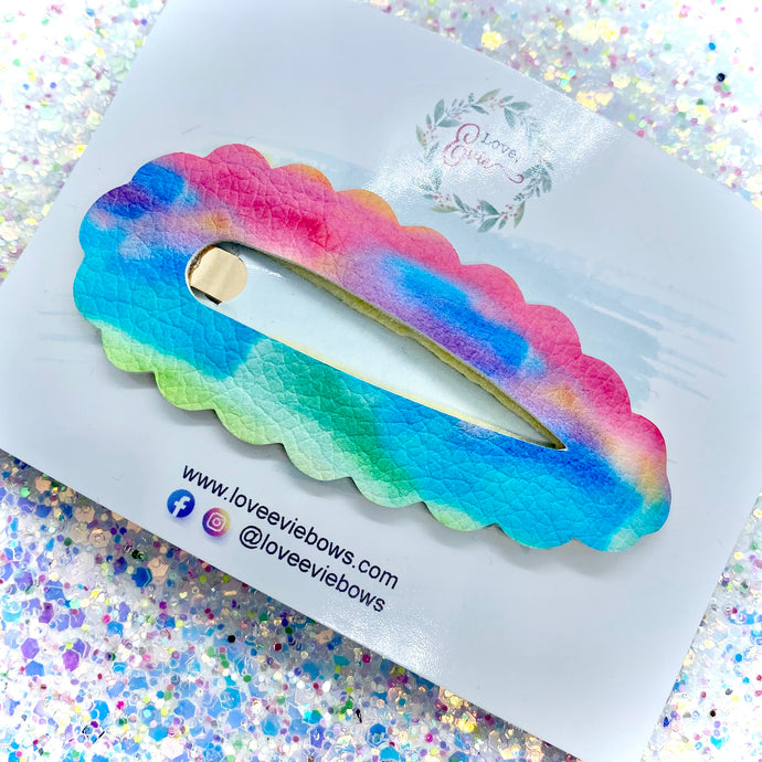 Rainbow Tie Dye Jumbo Snap Clip