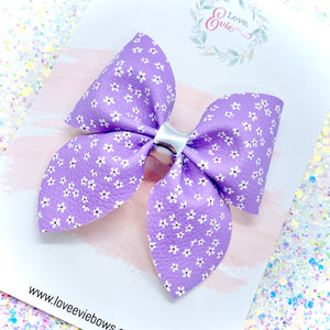 Tiny Flowers Purple Sailor Bow