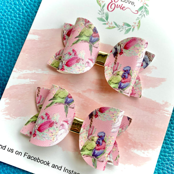 Australian Birds Pink Piggy Clips