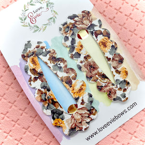 Floral Deer Snap Clip Set