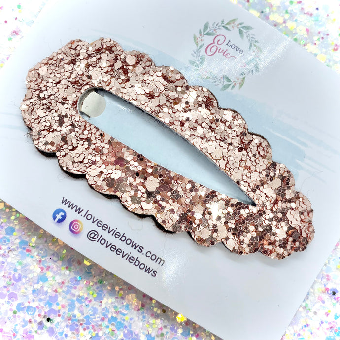 Rose Gold Glitter Jumbo Snap Clip