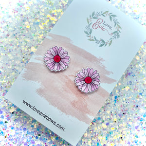 Pink Daisy Studs