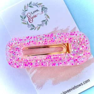 Candy Pink Rectangular Clip