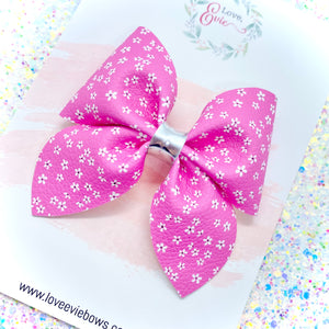 Tiny Flowers Pink Sailor Bow