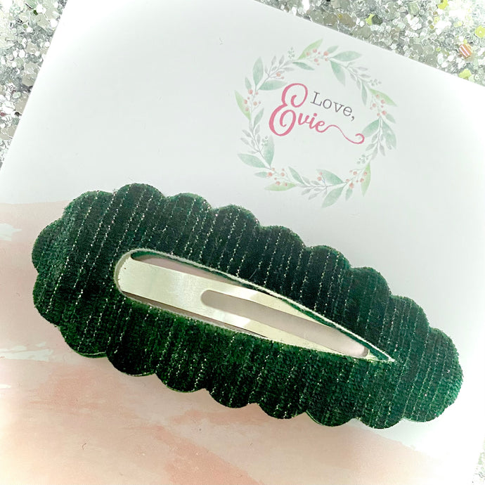 Forest Green Shimmer Jumbo Snap Clip