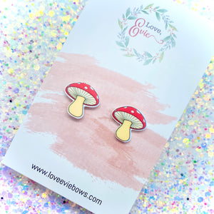 Red Toadstool Studs