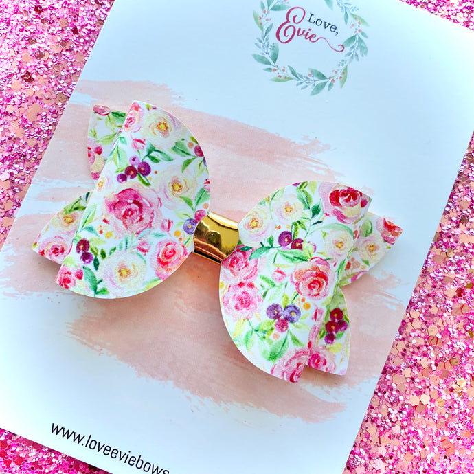 Lisa Floral Signature Clip Bow